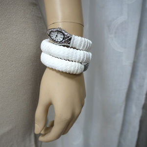 WINTEX MILANO White Silver Rubber Serpent Watch
